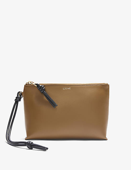 LOEWE: Knot foil-logo leather pouch