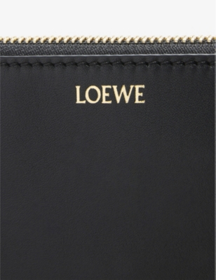 Shop Loewe Womens Black/bright Orange Knot Foil-logo Leather Pouch