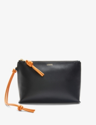 LOEWE: Knot foil-logo leather pouch