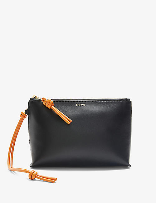LOEWE: Knot foil-logo leather pouch