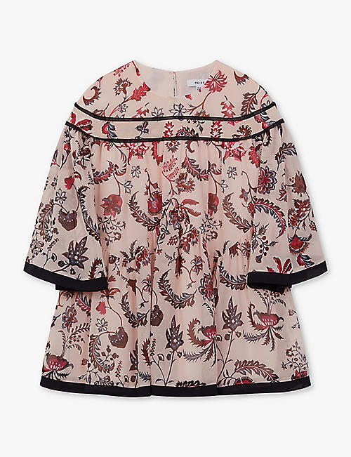 REISS: Talitha floral-print woven dress 4-13 years