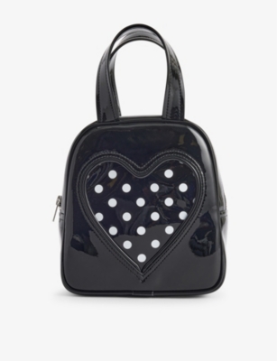 Comme Des Garçons Comme Des Garcons Black Heart-embellished Shell Top-handle Bag