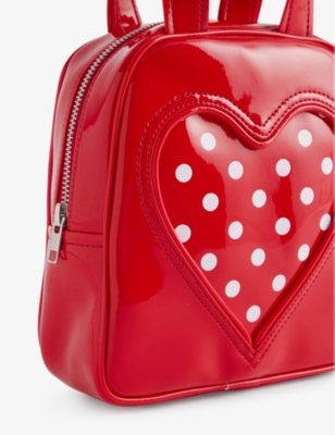 Shop Comme Des Garçons Heart-embellished Shell Top-handle Bag In Red