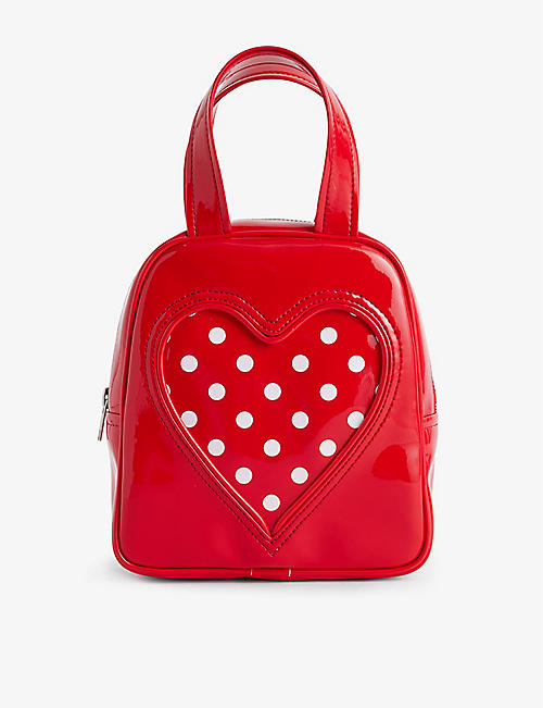 COMME DES GARCONS: Heart-embellished shell top-handle bag
