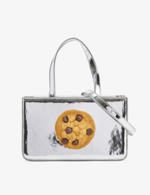 Puppets And Puppets Silver Cookie Small Faux-leather Top-handle Bag