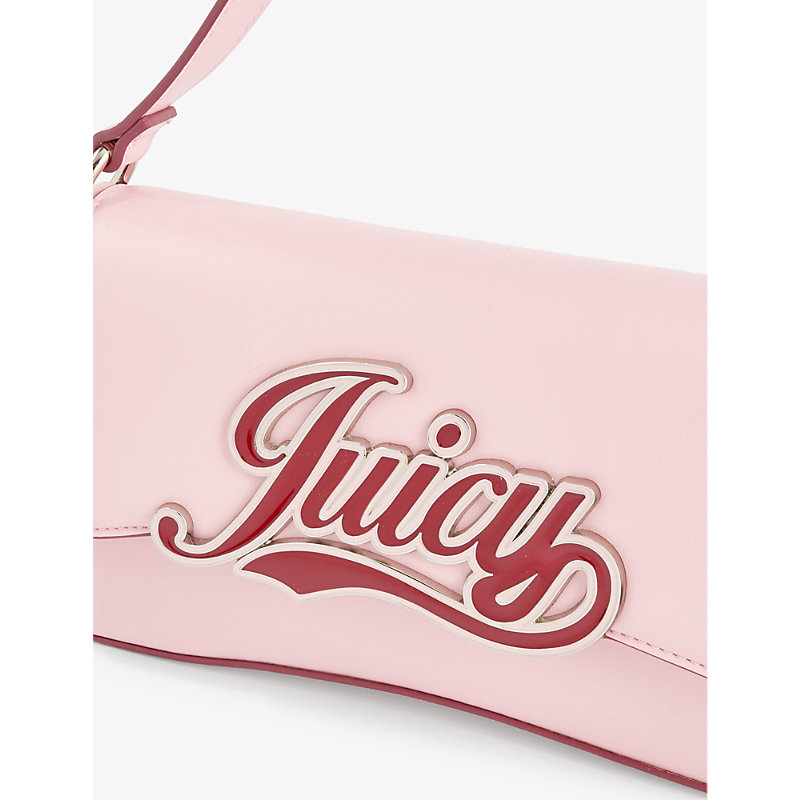 Shop Juicy Couture Women's Pink Branded-plaque Faux-leather Shoulder Bag