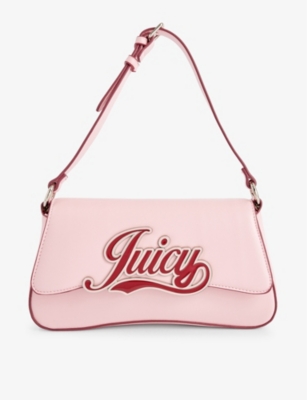Juicy Couture Womens Pink Branded-plaque Faux-leather Shoulder Bag