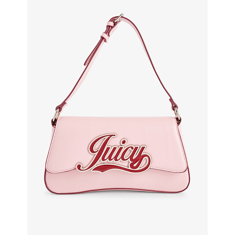 Juicy Couture Womens Pink Branded-plaque Faux-leather Shoulder Bag