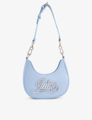 Juicy Couture Womens Powder Blue Branded-plaque Detachable-strap Faux-leather Shoulder Bag
