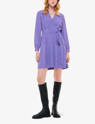 Whistles Womens Multi-coloured Scattered Petal-print Woven Mini Dress In Multi-coloured