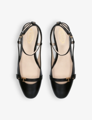 Shop Tod's Tods Women's Black Cuoio Leather Courts