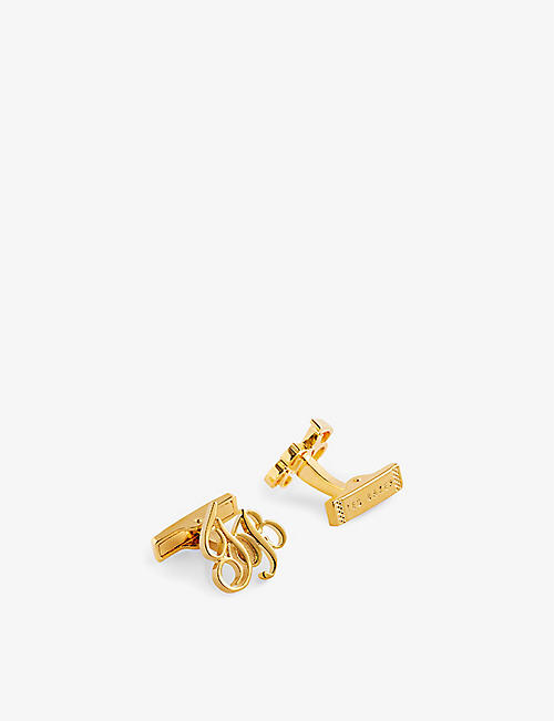 TED BAKER: Logo-embellished brass cufflinks