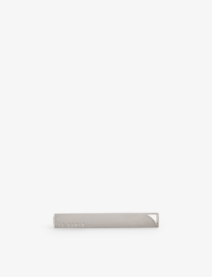 TED BAKER: Curvi brand-engraved brushed-metal tie bar
