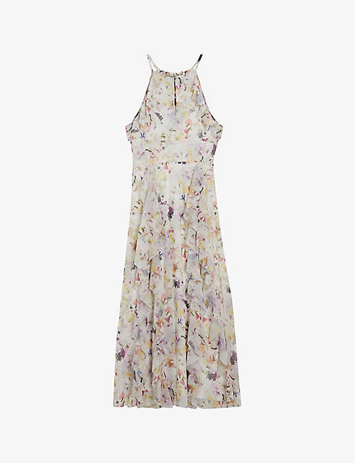 TED BAKER: Lauriin floral-print stretch-woven midi dress