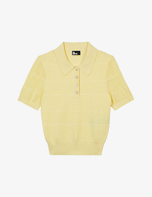 THE KOOPLES: Short-sleeve textured cotton-blend polo