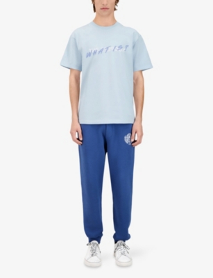 The Kooples Mens Blue Sky Slogan-print Regular-fit Cotton T-shirt In Blue Sky