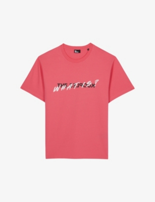 The Kooples Mens Retro Pink Slogan-print Regular-fit Cotton T-shirt