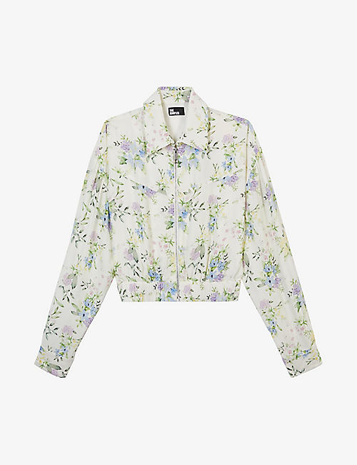 THE KOOPLES: Floral-print elasticated-hem woven jacket