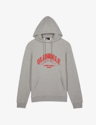 The Kooples Mens Ardoise Graphic-print Relaxed-fit Cotton Hoody