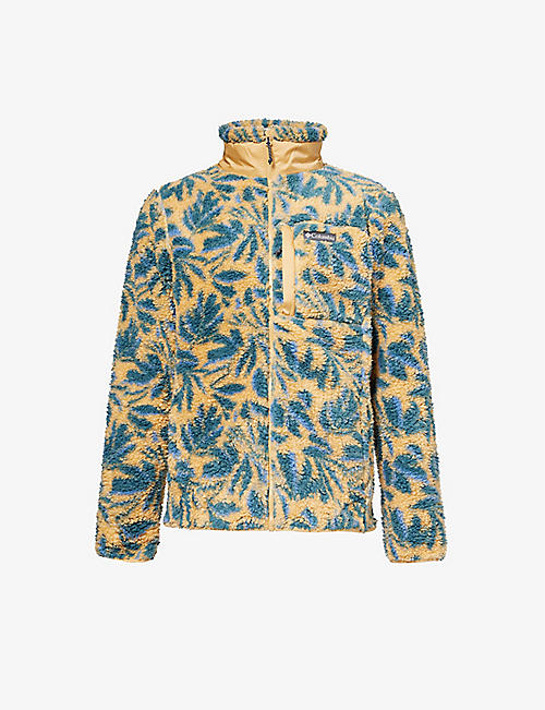 COLUMBIA: Abstract-pattern funnel-neck fleece jacket