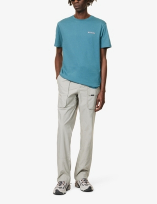 Shop Columbia Men's Flint Grey Land Roamer Straight-leg Mid-rise Cotton Trousers