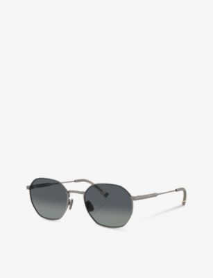 Brunello Cucinelli Titanium Bc2003st Sunglasses In Grey