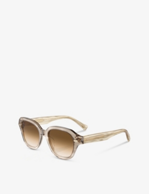 Brunello Cucinelli Womens  Bc4004s Pillow-frame Acetate Sunglasses In Cream