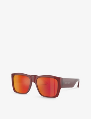 Ferrari Womens Red Fh2003u Square-frame Acetate Sunglasses In Red