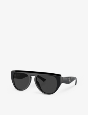Shop Ferrari Women's Black Fh2005u Pilot-frame Acetate Sunglasses