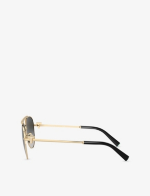 Tiffany & Co Womens Gold Tf3101b Pilot-frame Steel Sunglasses In Gold