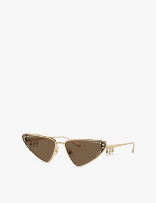 Jimmy Choo Womens Gold Jc4001b Cat-eye Metal Sunglasses In Gold