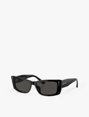 Jimmy Choo Womens Black Jc5002bu Rectangle-frame Acetate Sunglasses In Black