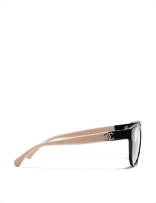 Pre-owned Chanel Womens Black Ch3471 Pantos-frame Acetate Optical Glasses