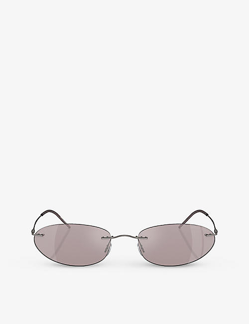 GIORGIO ARMANI: AR1508M oval-frame metal sunglasses
