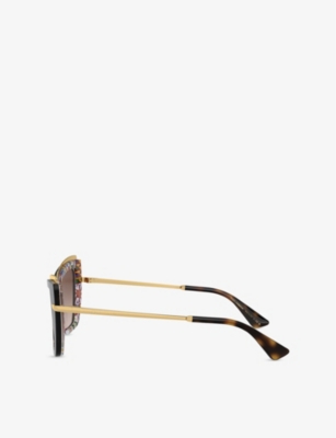 Dolce & Gabbana Womens Brown Dg4472 Cat-eye Acetate Sunglasses In Brown