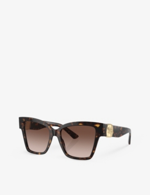 DOLCE & GABBANA WOMENS DOLCE & GABBANA DG4470 SQUARE-FRAME TORTOISESHELL ACETATE SUNGLASSES 