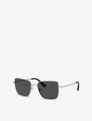 SWAROVSKI: SK7015 Square-Frame Metal Sunglasses
