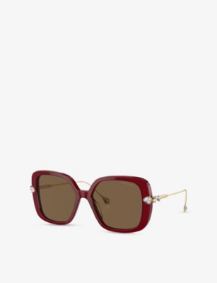 Swarovski Crystal-embellished Butterfly-frame Sunglasses In Red