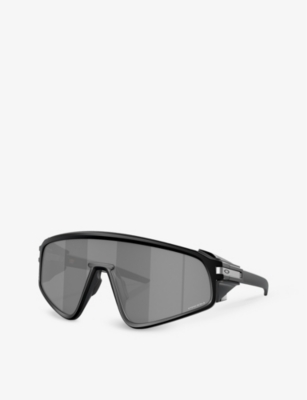 Shop Oakley Women's Black Oo9404 Latch™ Panel Shield-frame Bio-matter™ Sunglasses