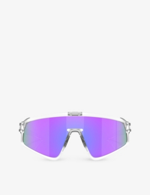 Oakley Womens Clear Oo9404 Latch Shield-frame Acetate Sunglasses In Prizm Violet