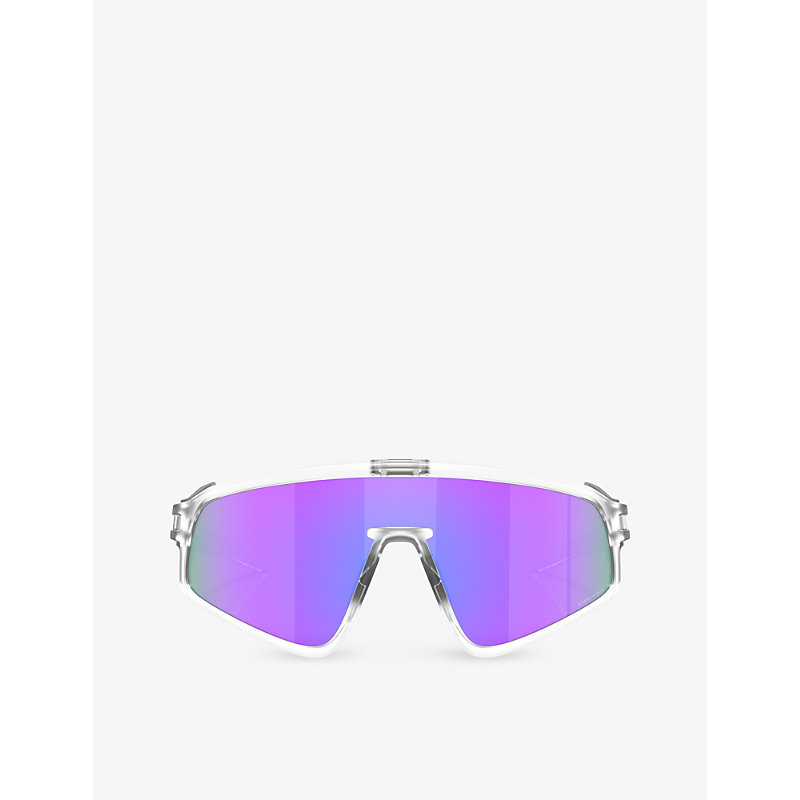 Oakley Womens Clear Oo9404 Latch Shield-frame Acetate Sunglasses In Prizm Violet
