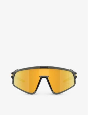 Oakley Womens Grey Oo9404 Latch Shield-frame Acetate Sunglasses