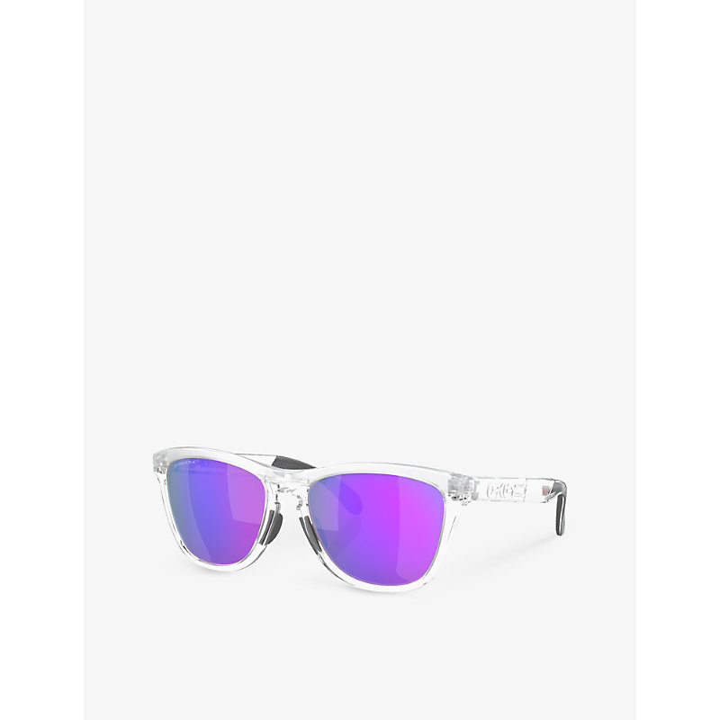 Shop Oakley Women's Clear Oo9284 Frogskins™ Range Round-frame O Matter™ Sunglasses