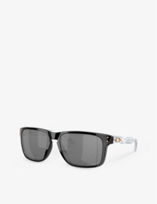 Shop Oakley Women's Black Oo9417 Holbrook Square-frame Acetate Sunglasses