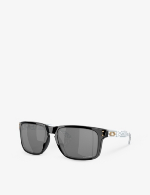 Shop Oakley Womens  Oo9417 Holbrook Square-frame Acetate Sunglasses In Black