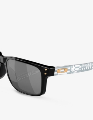 Shop Oakley Women's Black Oo9102 Holbrook Square-frame Acetate Sunglasses