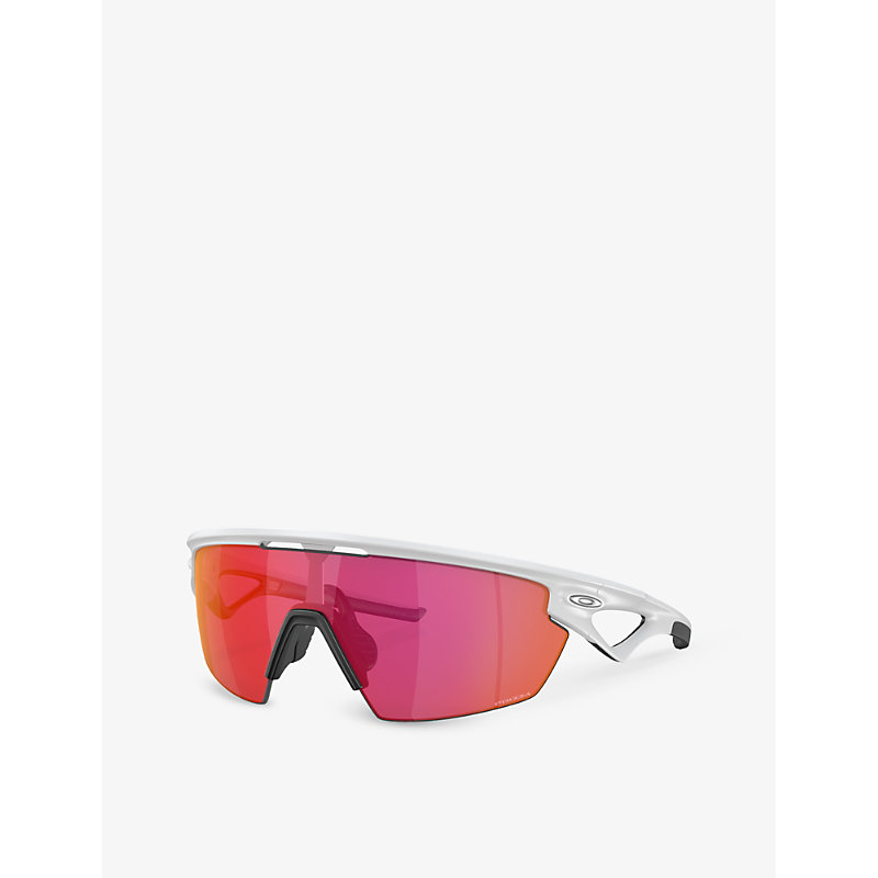 Shop Oakley Women's White Oo9403 Sphaera™️ Shield-frame Acetate Sunglasses
