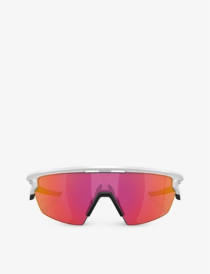 Oakley Womens Oo9403 Sphaera™️ Shield-frame Acetate Sunglasses White In Prizm Field