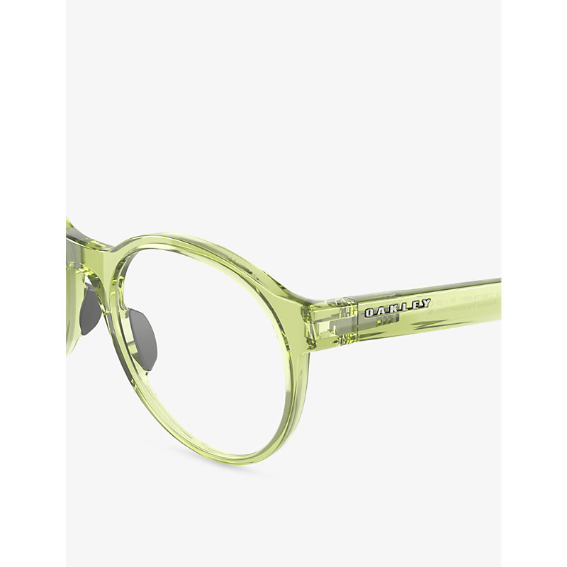 Shop Oakley Women's Lime Ox8176 Spindrift Round-frame Acetate Optical Glasses