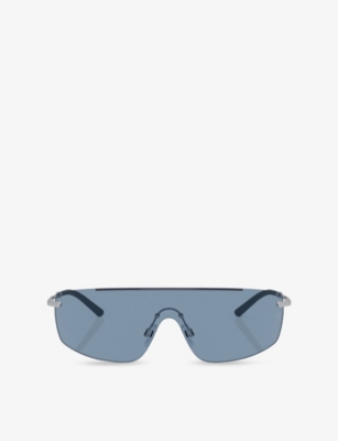 OLIVER PEOPLES: OV1344S R-5 Shield-Frame Metal Sunglasses